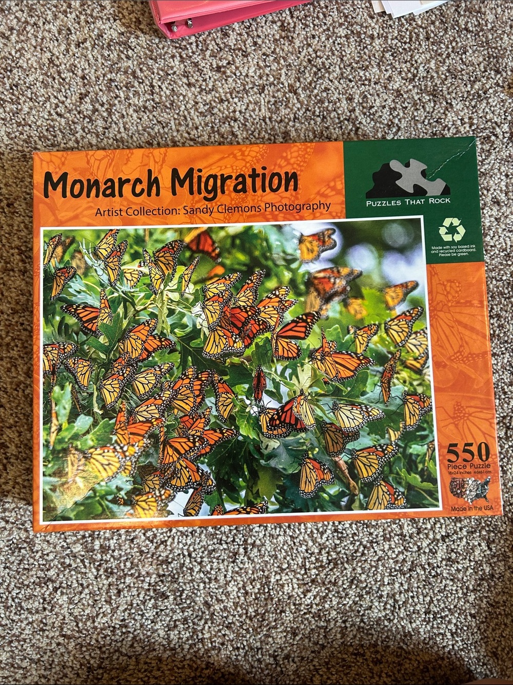 Monarch Migration 550-Piece Puzzle by Puzzles That Rock